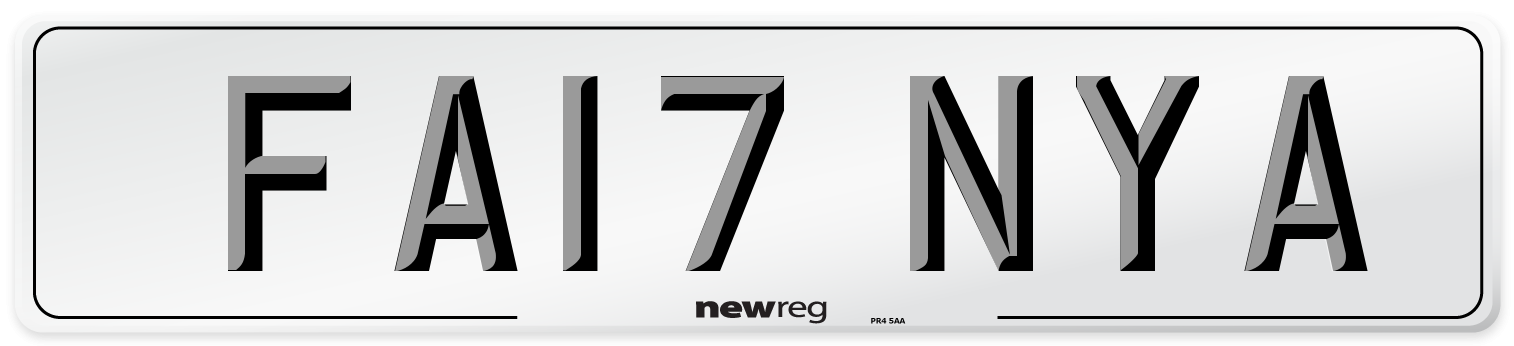 FA17 NYA Number Plate from New Reg